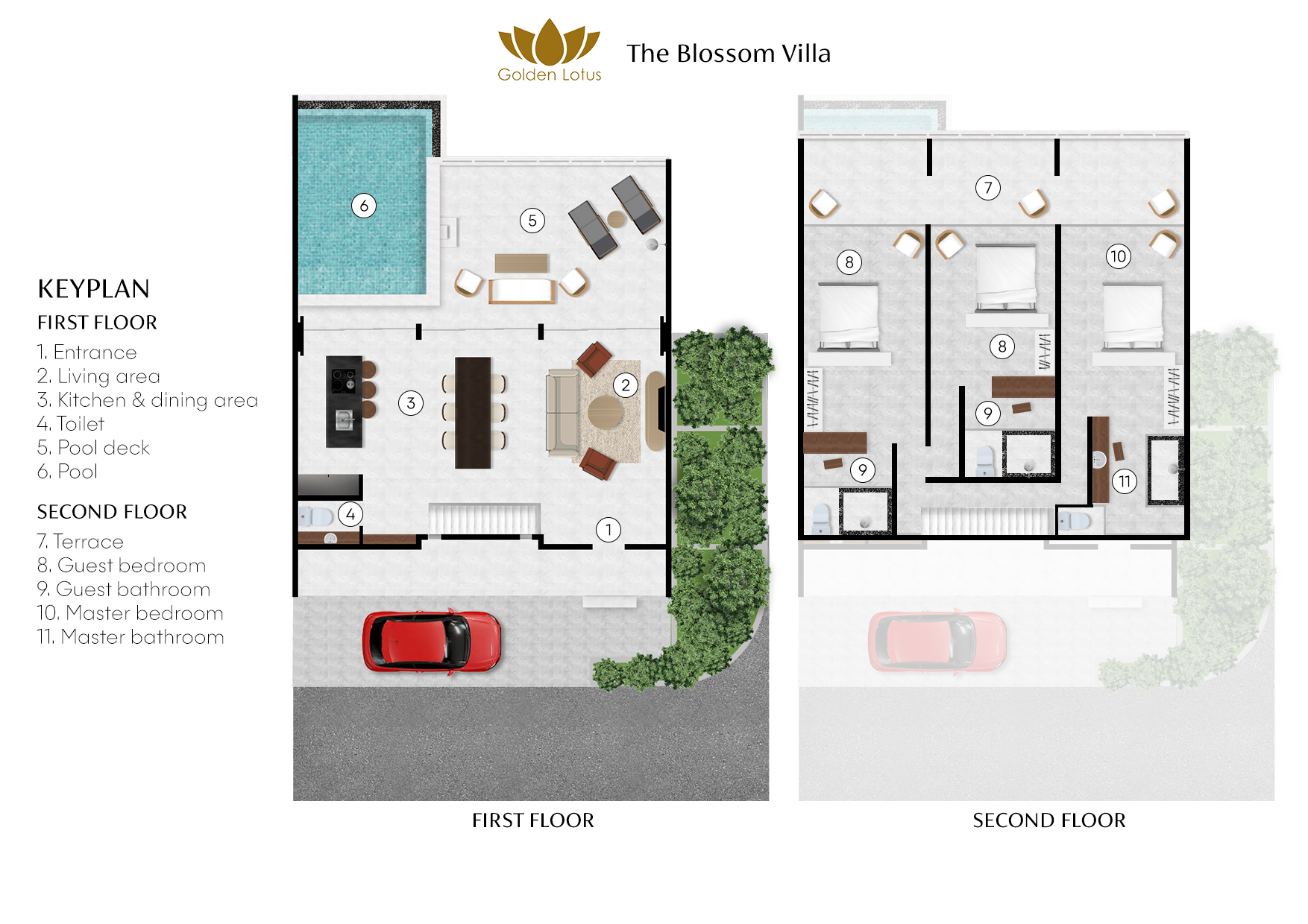 Golden Lotus Villas - The Blossom Villa Floorplan